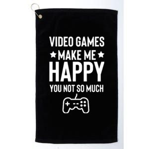 Video Games Make Me Happy Platinum Collection Golf Towel