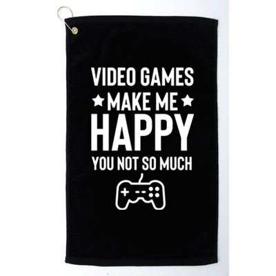 Video Games Make Me Happy Platinum Collection Golf Towel