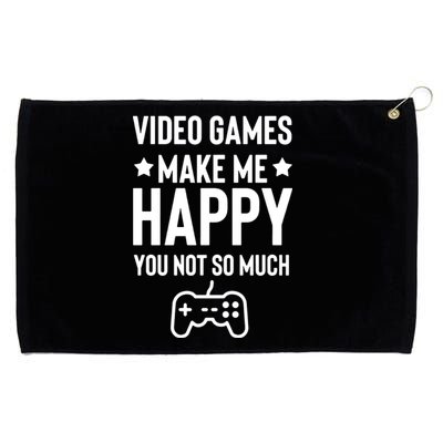 Video Games Make Me Happy Grommeted Golf Towel