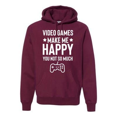 Video Games Make Me Happy Premium Hoodie