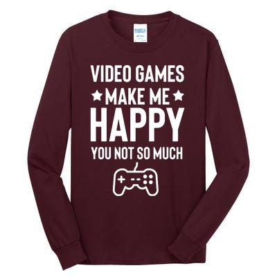 Video Games Make Me Happy Tall Long Sleeve T-Shirt