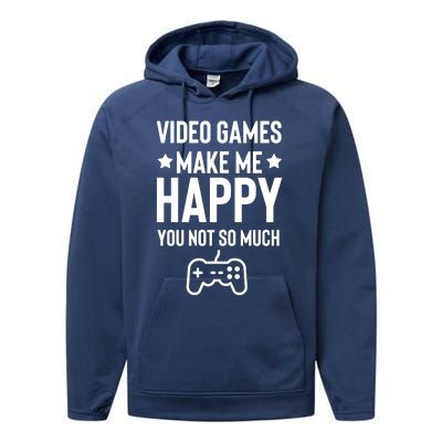 Video Games Make Me Happy Performance Fleece Hoodie