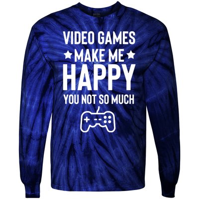 Video Games Make Me Happy Tie-Dye Long Sleeve Shirt