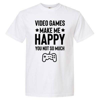 Video Games Make Me Happy Garment-Dyed Heavyweight T-Shirt