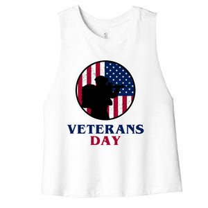 Veteran Gift Meaningful Gift Veterans Day Great Gift Women's Racerback Cropped Tank