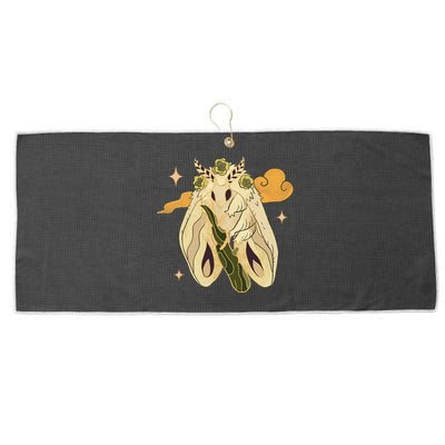 Vintage Goth Moth Insect Faecore Cottagecore Fairy Core Large Microfiber Waffle Golf Towel