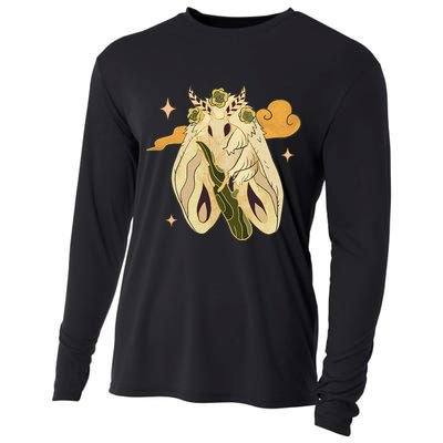 Vintage Goth Moth Insect Faecore Cottagecore Fairy Core Cooling Performance Long Sleeve Crew