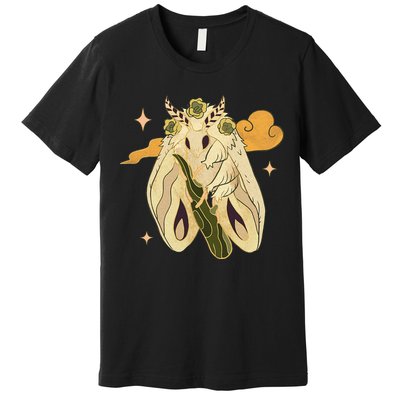 Vintage Goth Moth Insect Faecore Cottagecore Fairy Core Premium T-Shirt