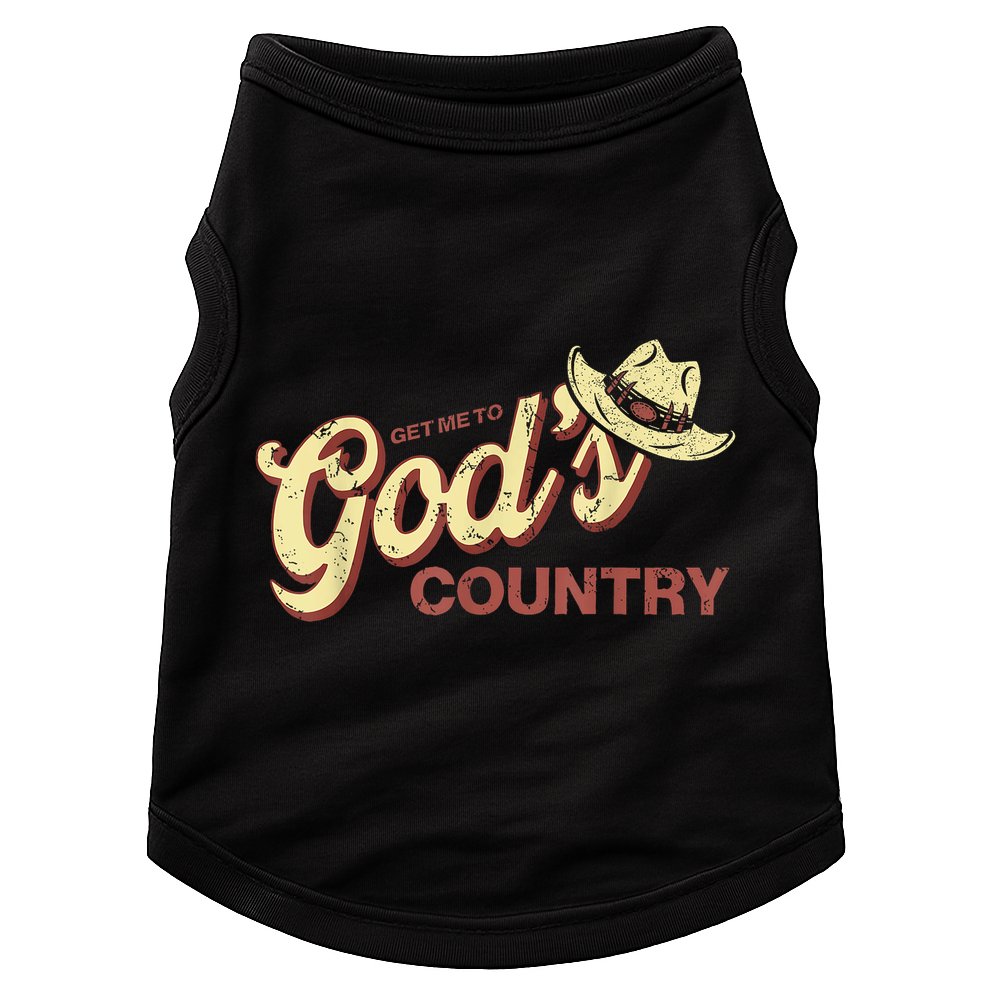 Vintage Get Me To God’s Country Funny Country Hat  Doggie Tank