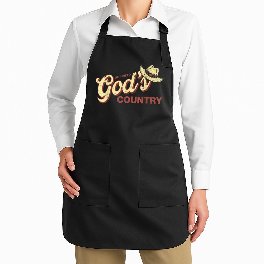 Vintage Get Me To God’s Country Funny Country Hat  Apron