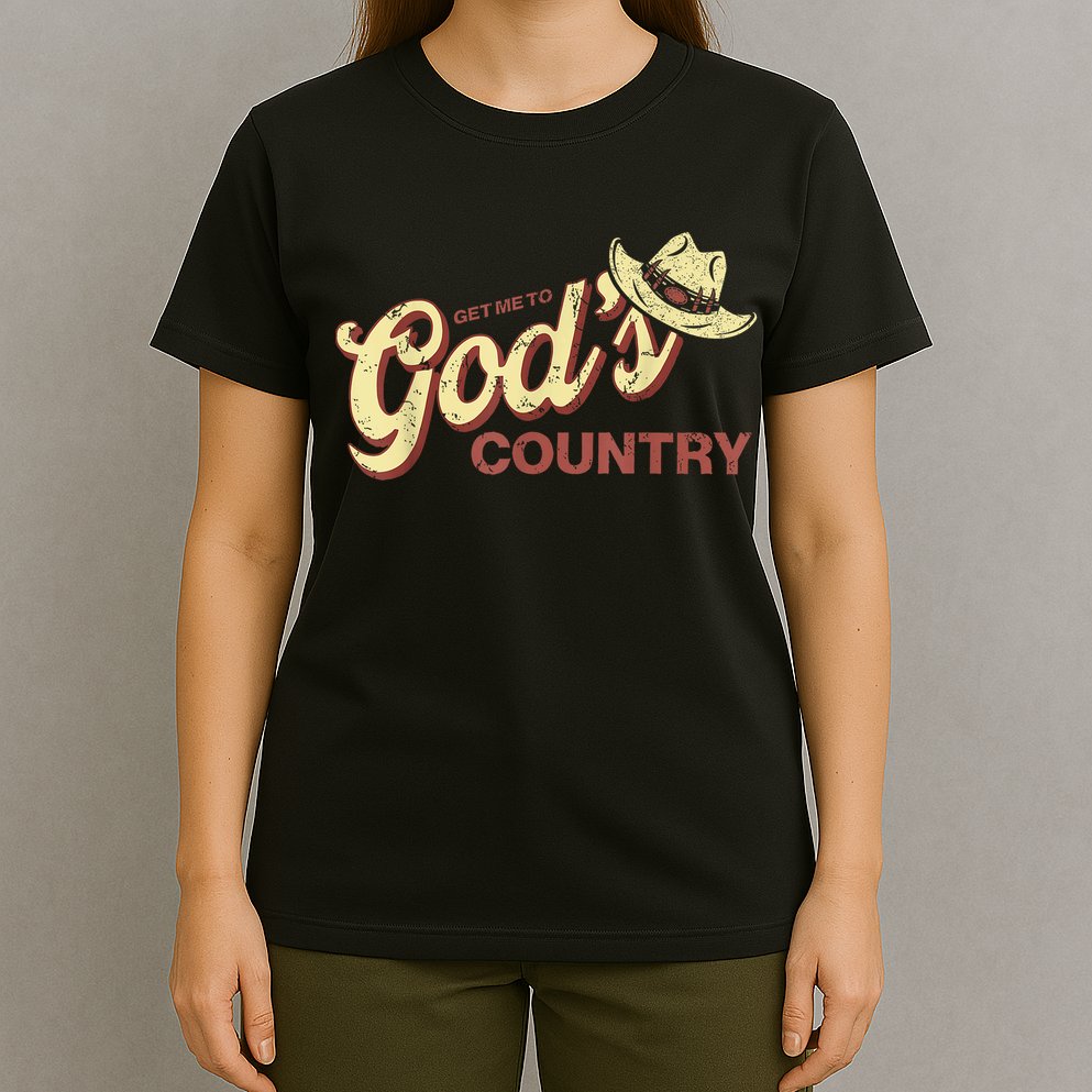 Vintage Get Me To God’s Country Funny Country Hat  T-Shirt