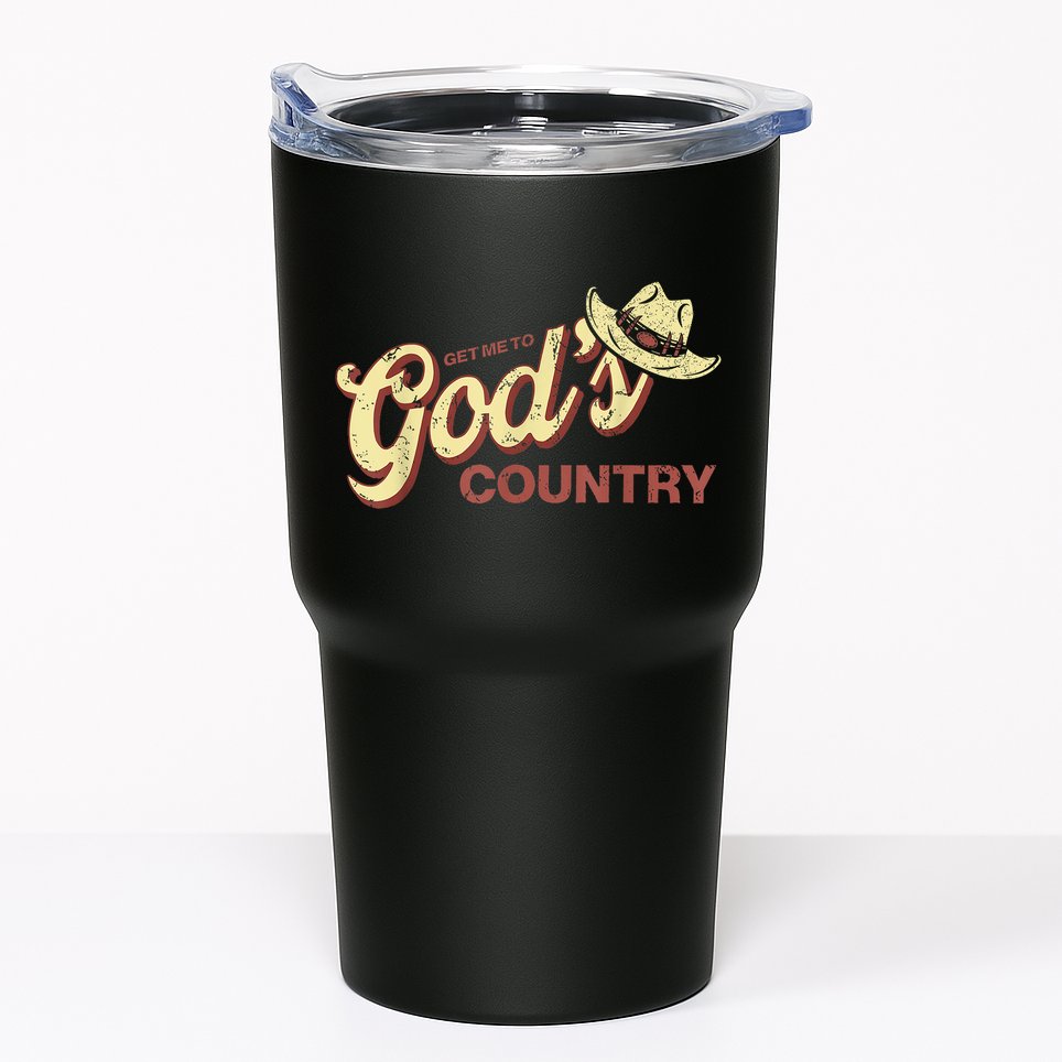 Vintage Get Me To God’s Country Funny Country Hat  Tumbler
