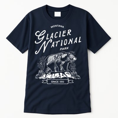 Vintage Glacier National Park Retro Bear Montana Tall T-Shirt