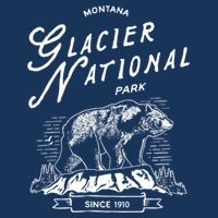 Vintage Glacier National Park Retro Bear Montana Bucket Hat