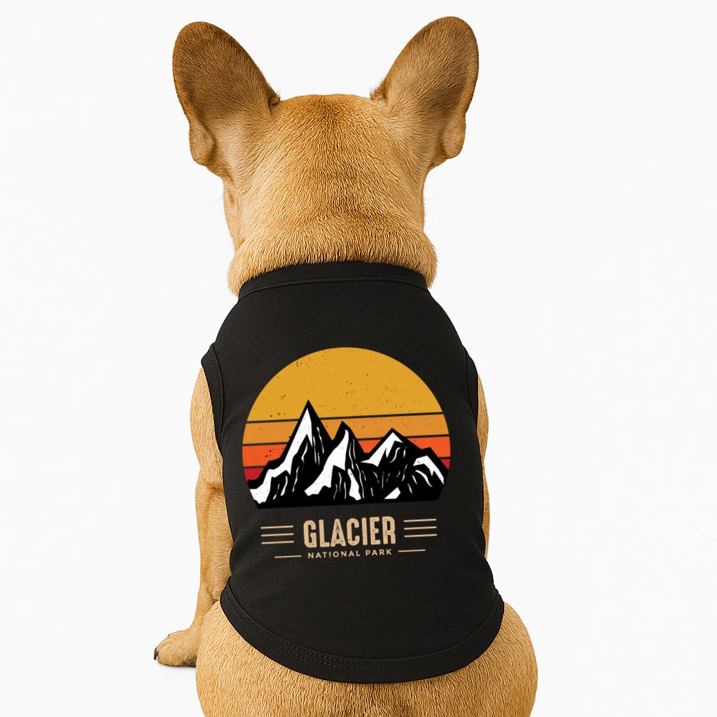 Vintage Glacier National Park Montana Outdoor Adventure Cute Gift Doggie Tank