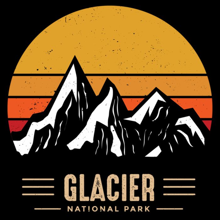 Vintage Glacier National Park Montana Outdoor Adventure Cute Gift Doggie Tank