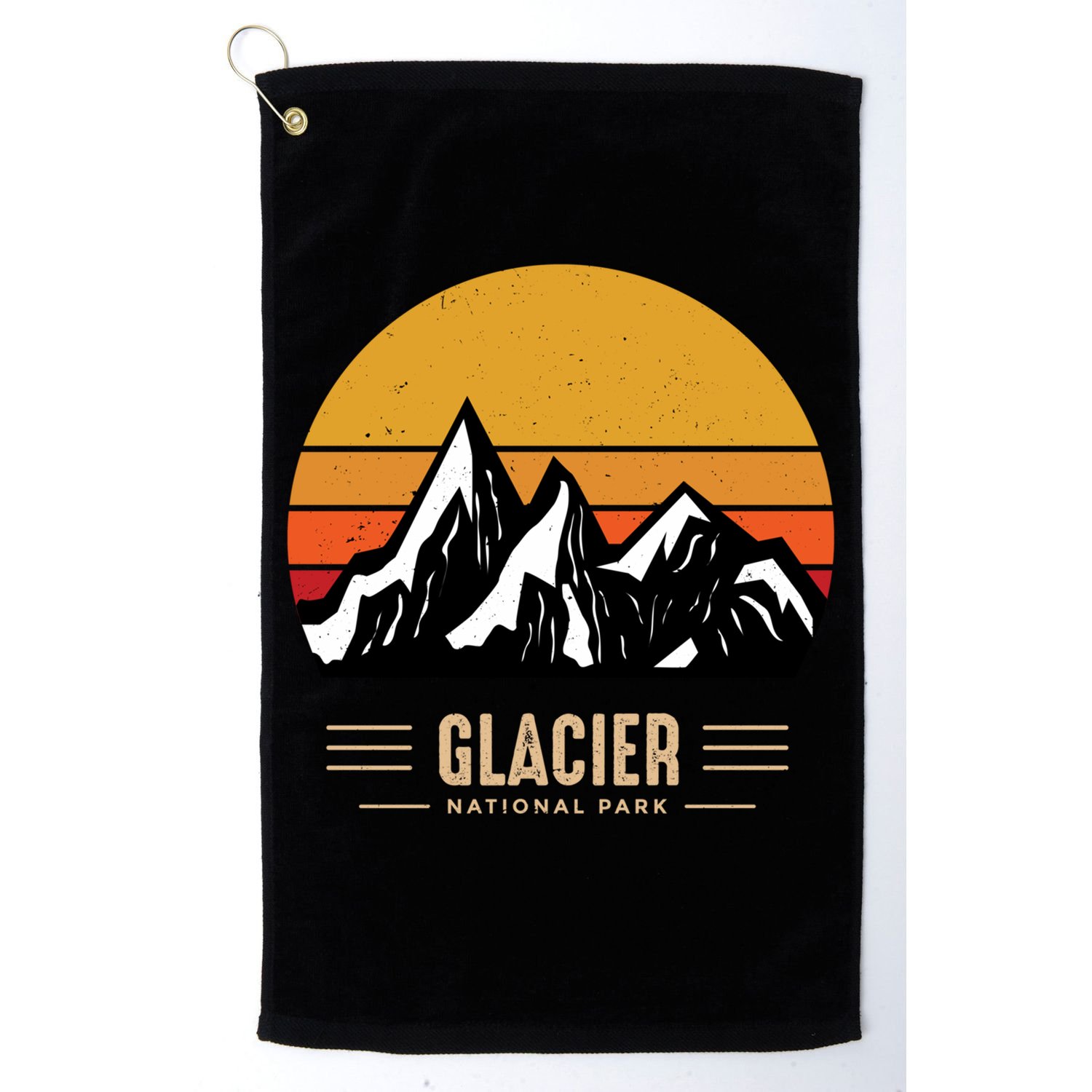 Vintage Glacier National Park Montana Outdoor Adventure Cute Gift Golf Towel