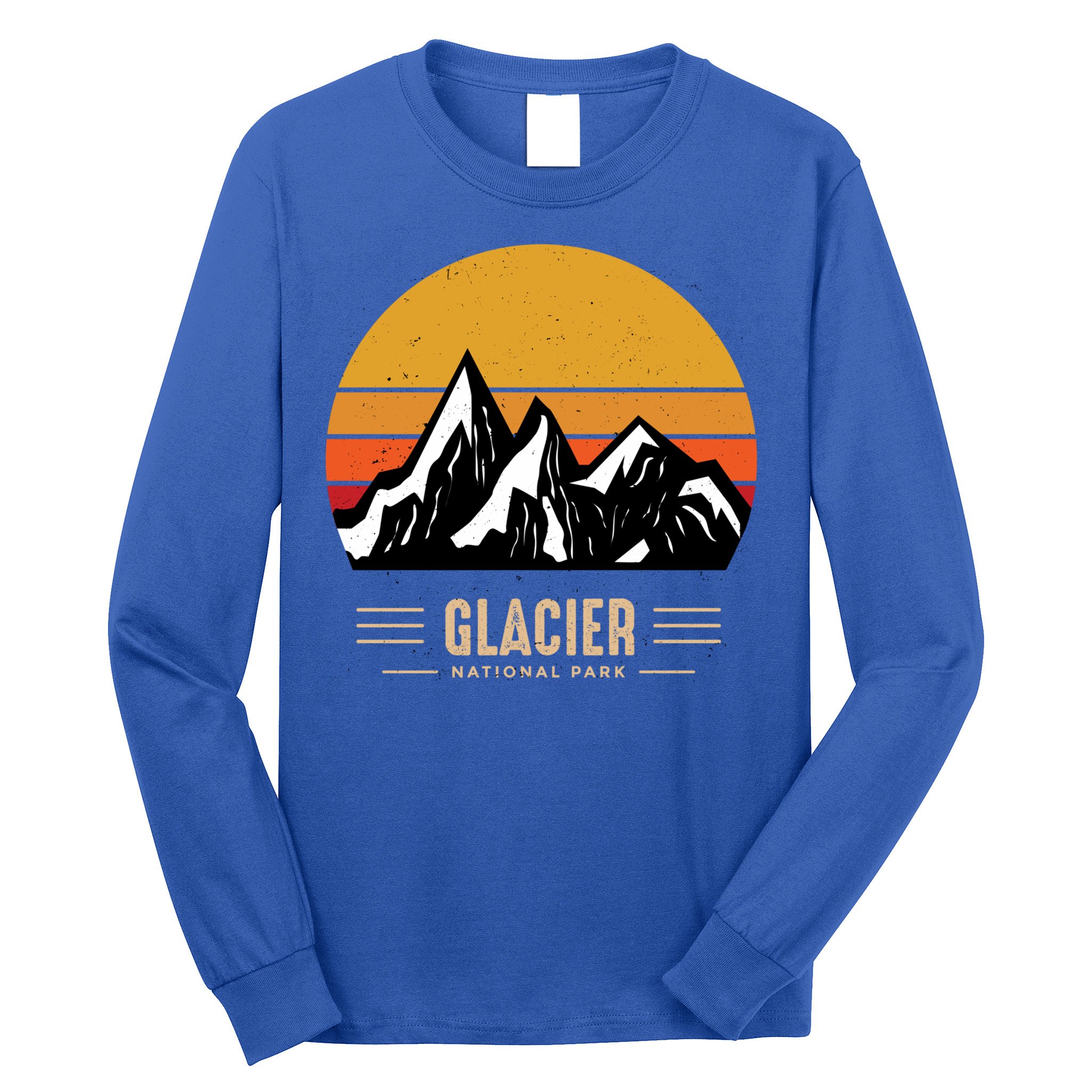 Vintage Glacier National Park Montana Outdoor Adventure Cute Gift Long Sleeve Shirt