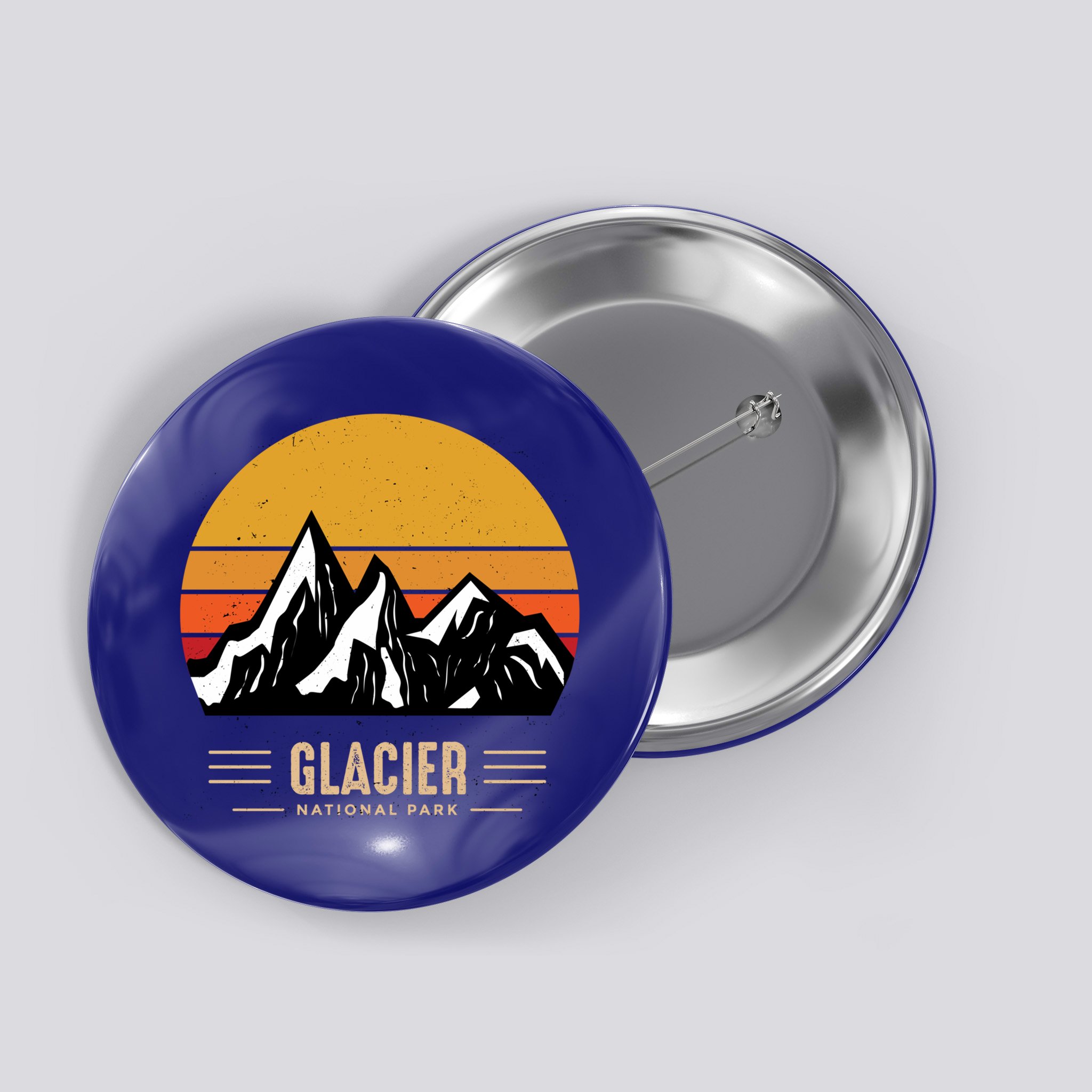 Vintage Glacier National Park Montana Outdoor Adventure Cute Gift Button
