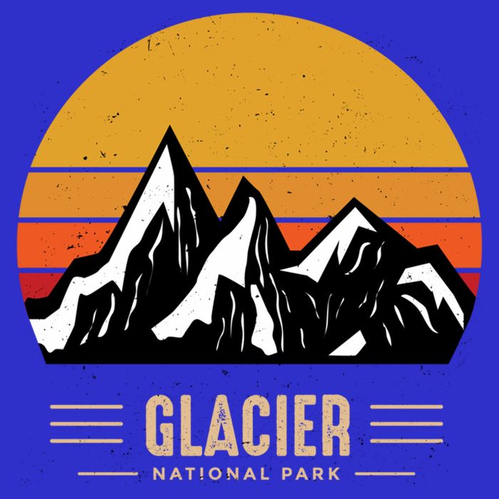 Vintage Glacier National Park Montana Outdoor Adventure Cute Gift Button