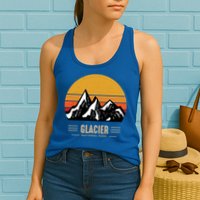 Vintage Glacier National Park Montana Outdoor Adventure Cute Gift Womens Tank Top