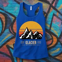 Vintage Glacier National Park Montana Outdoor Adventure Cute Gift Womens Tank Top