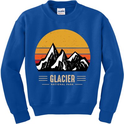 Vintage Glacier National Park Montana Outdoor Adventure Cute Gift Kids Sweatshirt