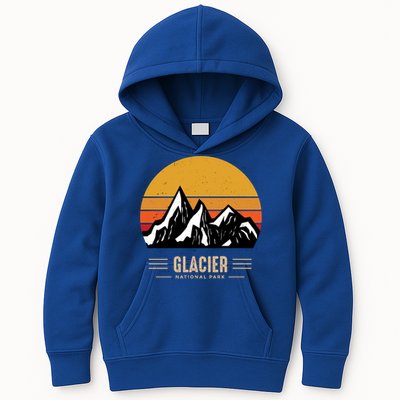 Vintage Glacier National Park Montana Outdoor Adventure Cute Gift Kids Hoodie