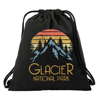 Vintage Glacier National Park Montana Retro Sweagift Drawstring Bag