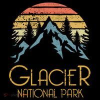 Vintage Glacier National Park Montana Retro Sweagift Flatbill Hat