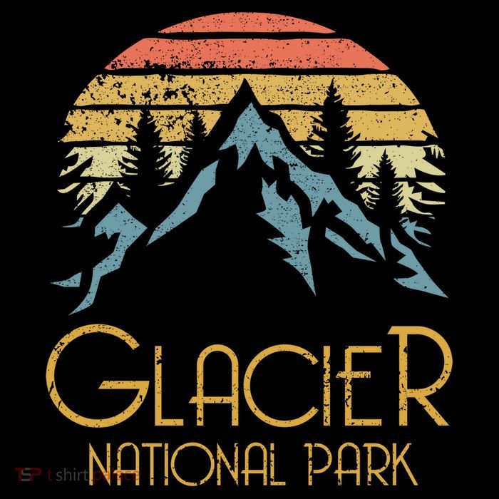 Vintage Glacier National Park Montana Retro Sweagift Flatbill Hat