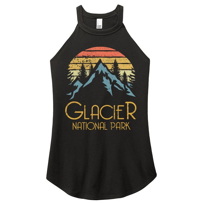 Vintage Glacier National Park Montana Retro Sweagift Women's Perfect Tri Rocker Tank