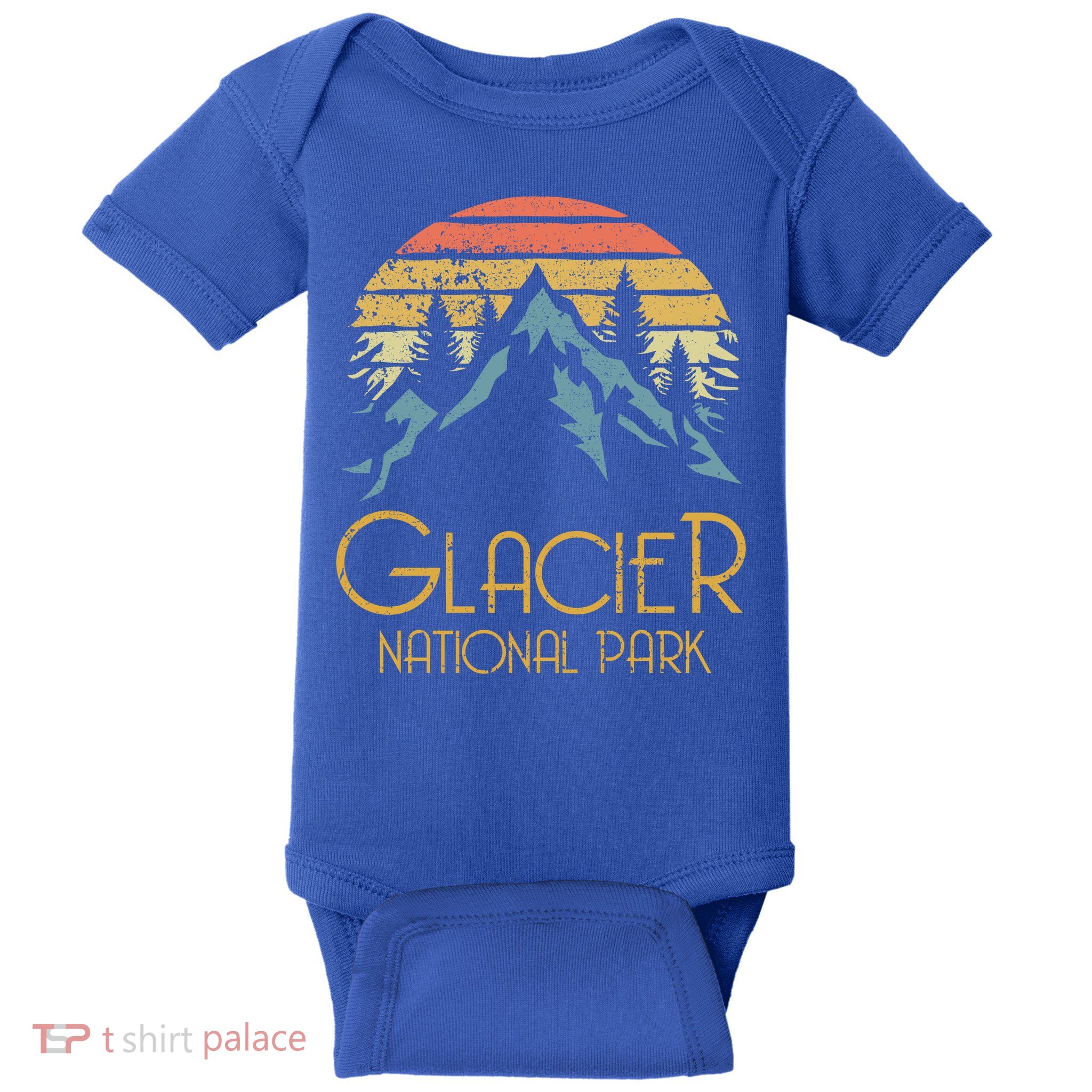 Vintage Glacier National Park Montana Retro Sweagift Baby Bodysuit