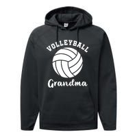 Volleyball Grandma Nana Matching Family Volleyball Team Performance Fleece Hoodie