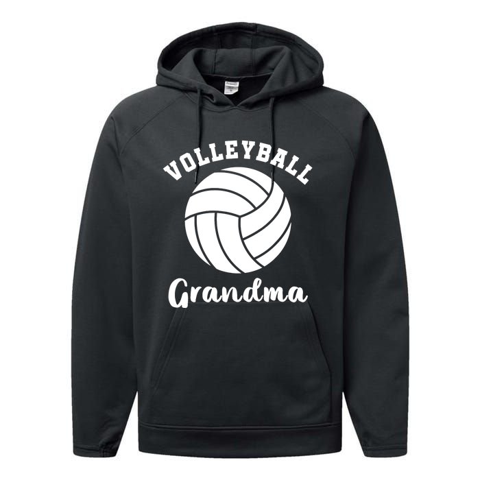 Volleyball Grandma Nana Matching Family Volleyball Team Performance Fleece Hoodie