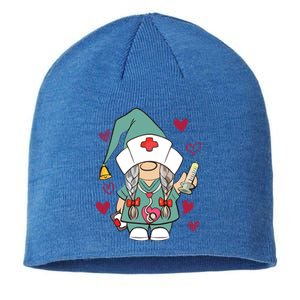 Valentine Gnomes Nurse Hearts Stethoscope Scrub Tops Gift Sustainable Beanie