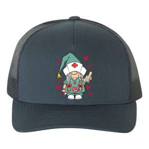 Valentine Gnomes Nurse Hearts Stethoscope Scrub Tops Gift Yupoong Adult 5-Panel Trucker Hat