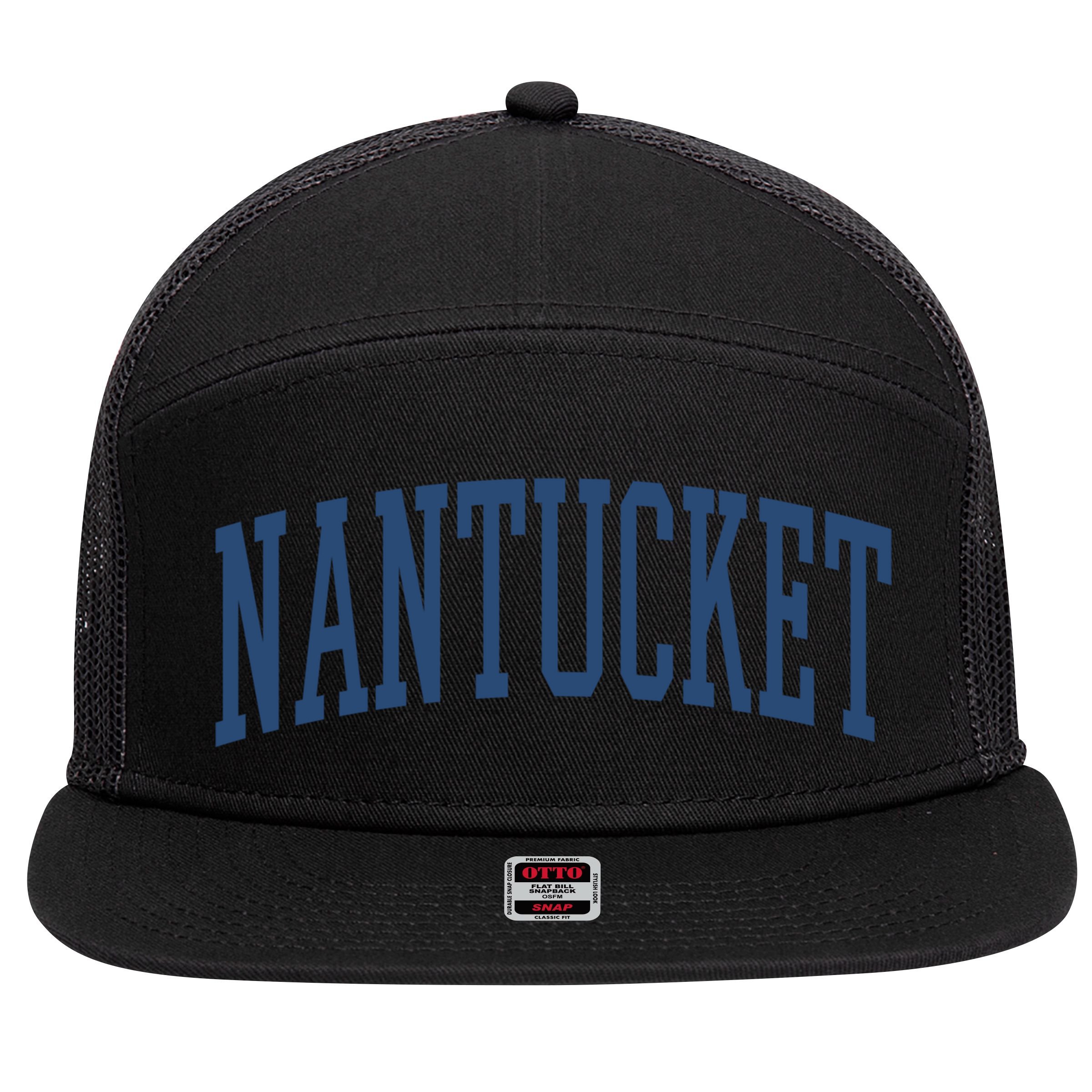 Varsity Grey Nantucket Cool Gift 7 Panel Mesh Trucker Snapback Hat