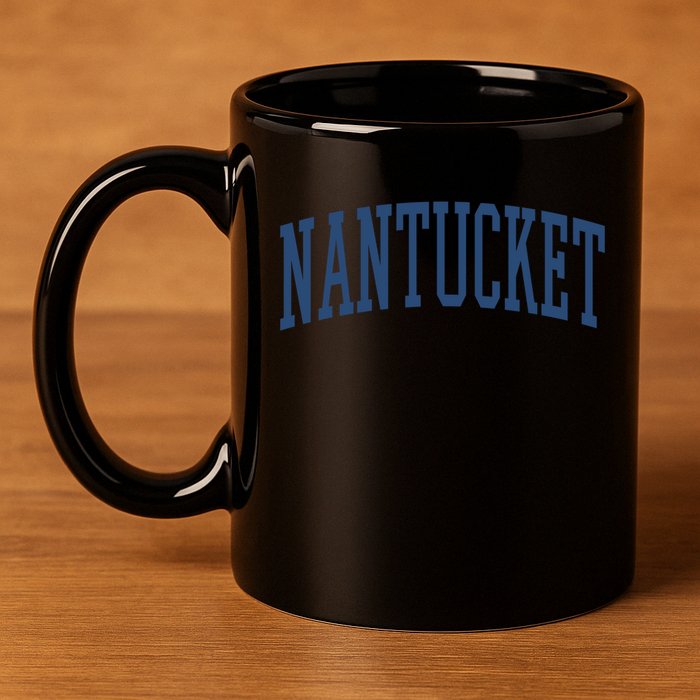 Varsity Grey Nantucket Cool Gift 11oz C Handle Ceramic Mug