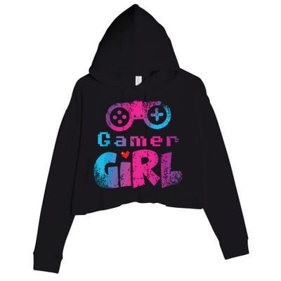 Video Game Nerd E Sport Gaming Girl Gamer Gift Crop Fleece Hoodie