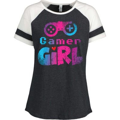 Video Game Nerd E Sport Gaming Girl Gamer Gift Enza Ladies Jersey Colorblock Tee