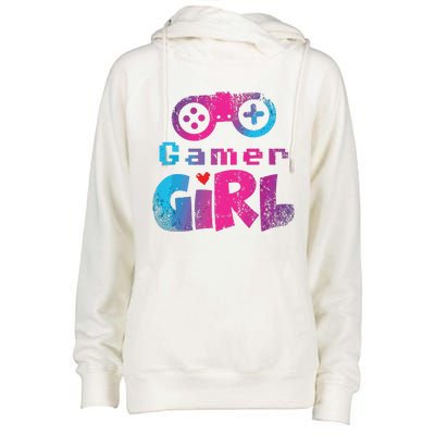 Video Game Nerd E Sport Gaming Girl Gamer Gift Womens Funnel Neck Pullover Hood