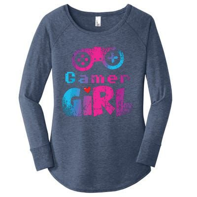 Video Game Nerd E Sport Gaming Girl Gamer Gift Women's Perfect Tri Tunic Long Sleeve Shirt