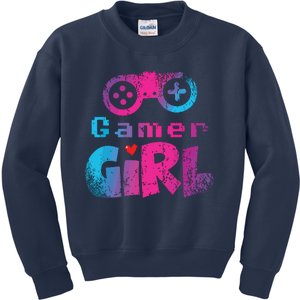 Video Game Nerd E Sport Gaming Girl Gamer Gift Kids Sweatshirt