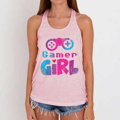 Video Game Nerd E Sport Gaming Girl Gamer Gift Women's Knotted Racerback Tank