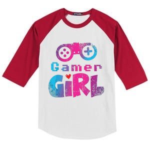 Video Game Nerd E Sport Gaming Girl Gamer Gift Kids Colorblock Raglan Jersey