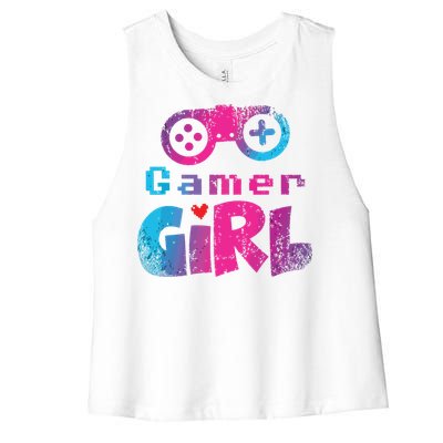 Video Game Nerd E Sport Gaming Girl Gamer Gift Women's Racerback Cropped Tank