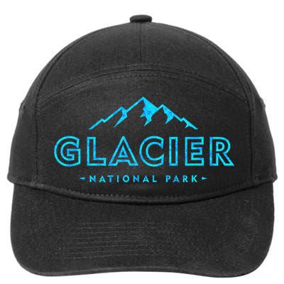 Vintage Glacier National Park Colorful Text Souvenir 7-Panel Snapback Hat