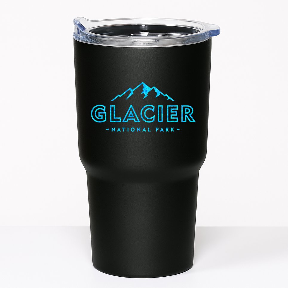 Vintage Glacier National Park Colorful Text Souvenir Tumbler