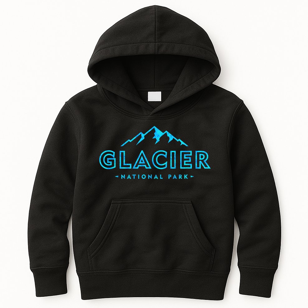 Vintage Glacier National Park Colorful Text Souvenir Kids Hoodie